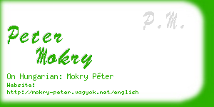 peter mokry business card